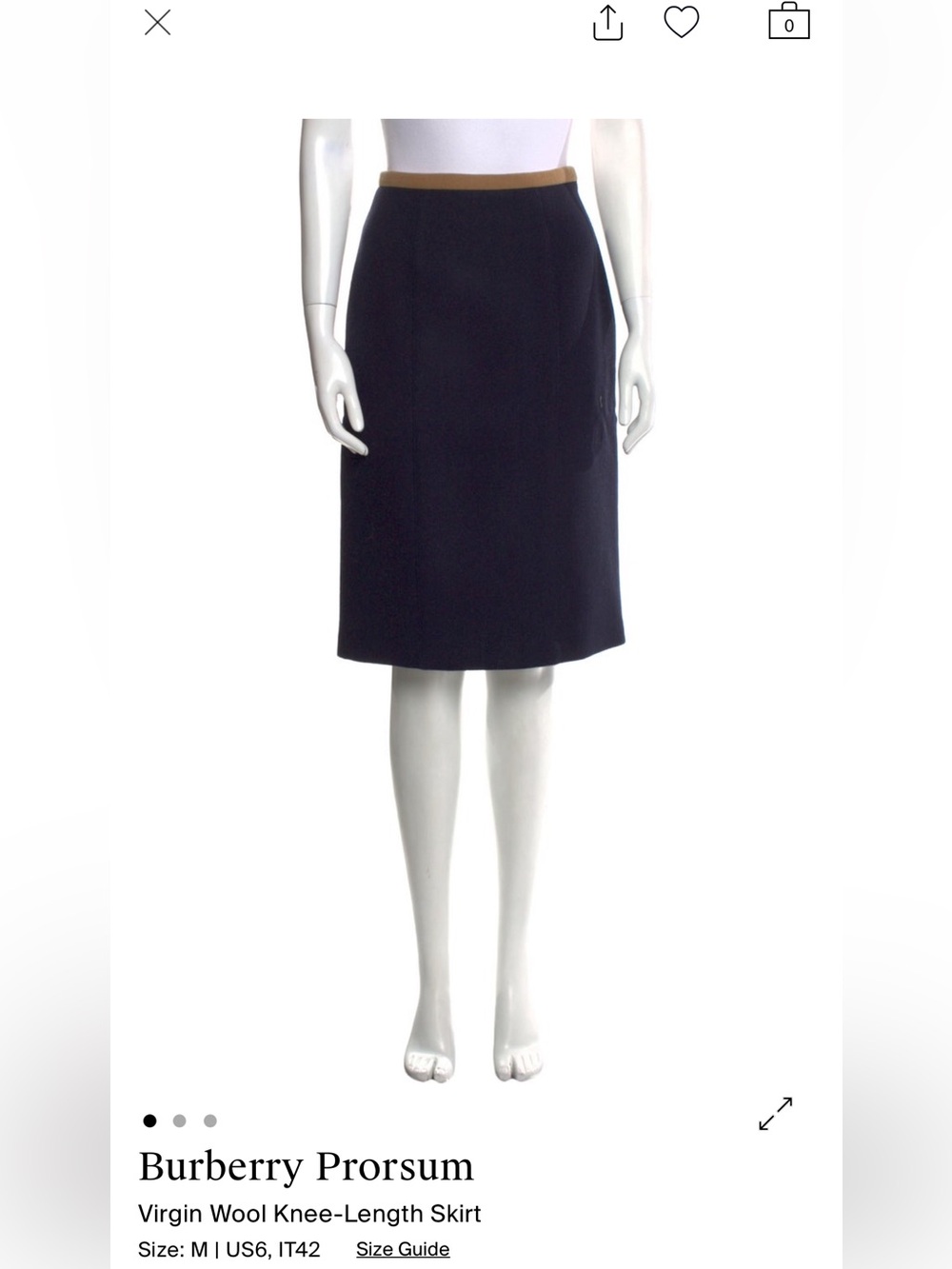 Burberry Prorsum Wool, Silk Lined Skirt